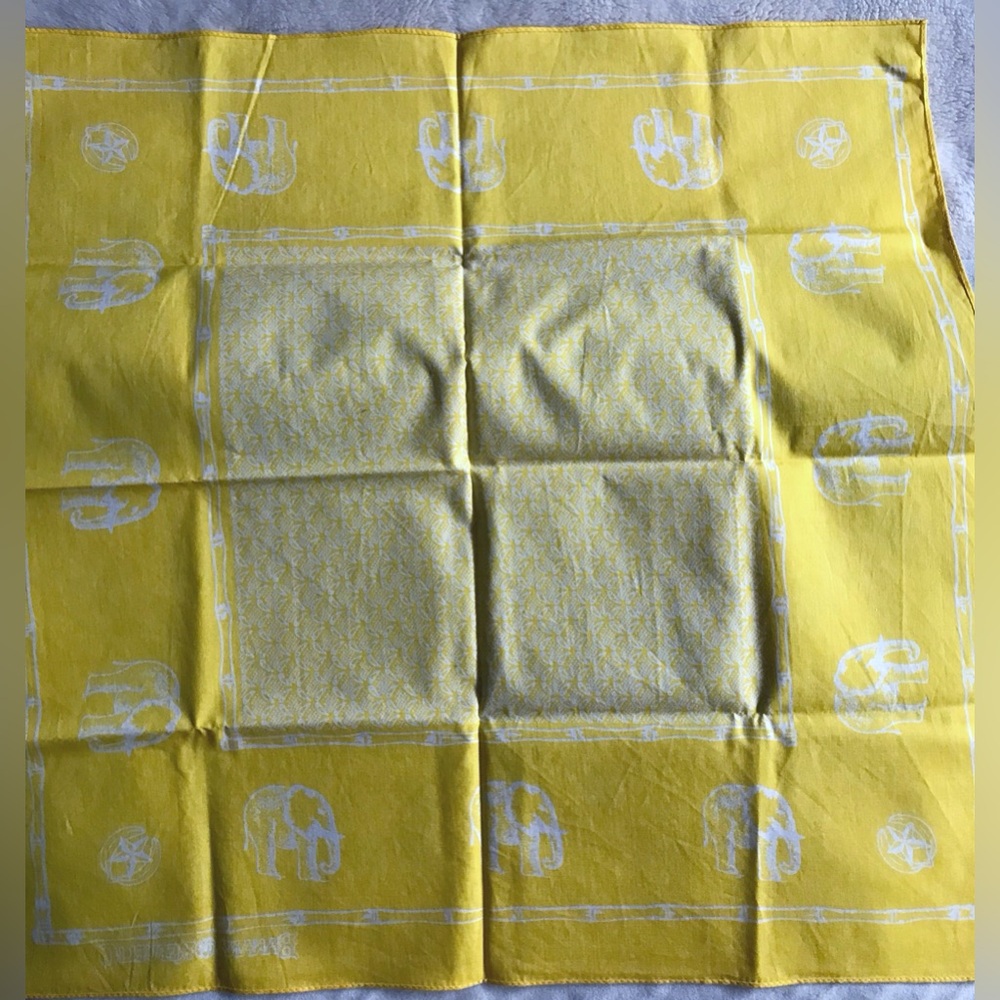 Banana Republic Yellow and White Elephant Bandana